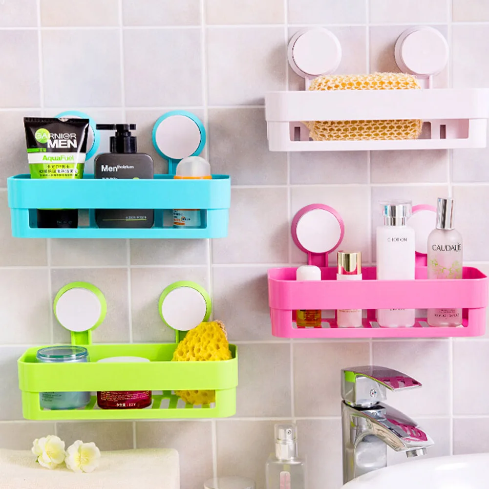 1pc! Simple Life Suction Cup Bathroom Shelf Basket Rack Wall Hanging