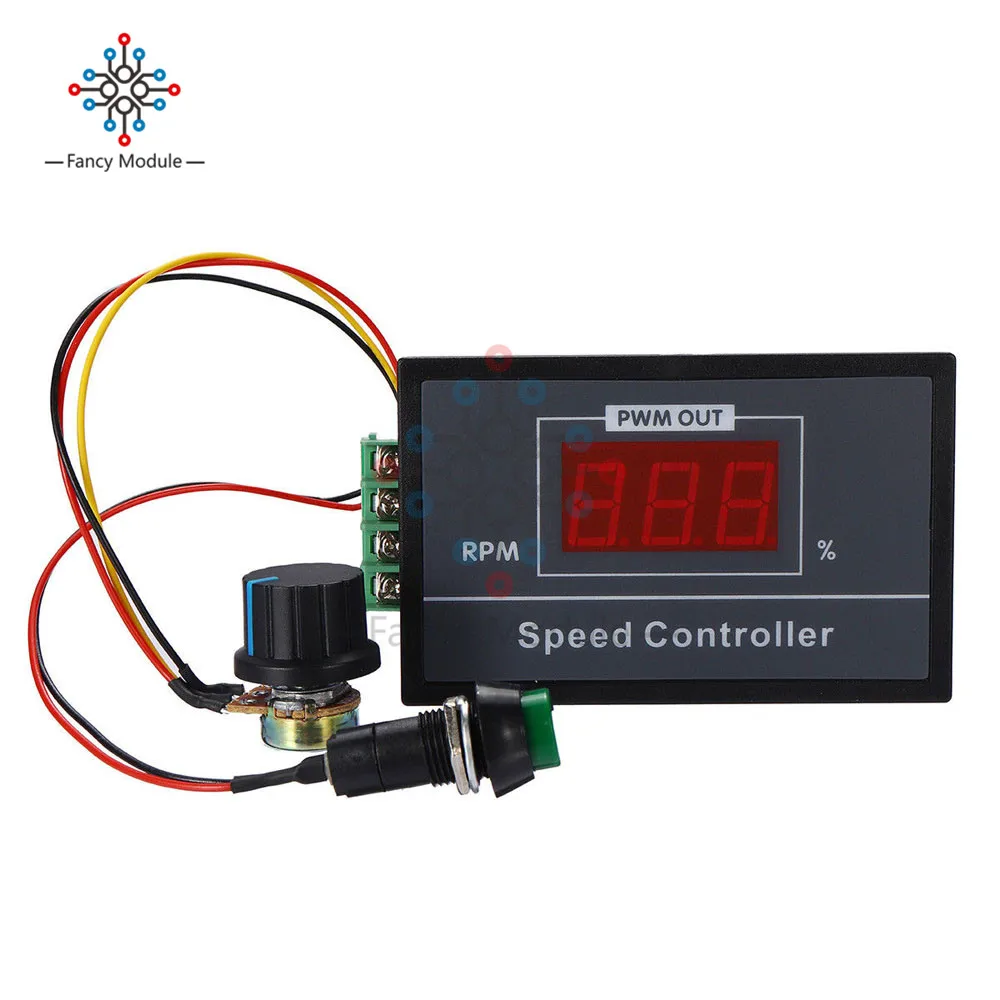 Цифровой светодиодный дисплей 30 A 0- Регулируемый переменный ток 6 в 12 В 24 в 48 в регулятор скорости двигателя ШИМ с переключателем и потенциометром