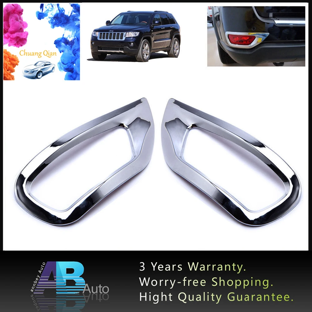 

2pcs ABS Chrome Rear Fog Lamp Light Cover Trim For Jeep Grand Cherokee 2011-2015 Auto Accessories Stickers