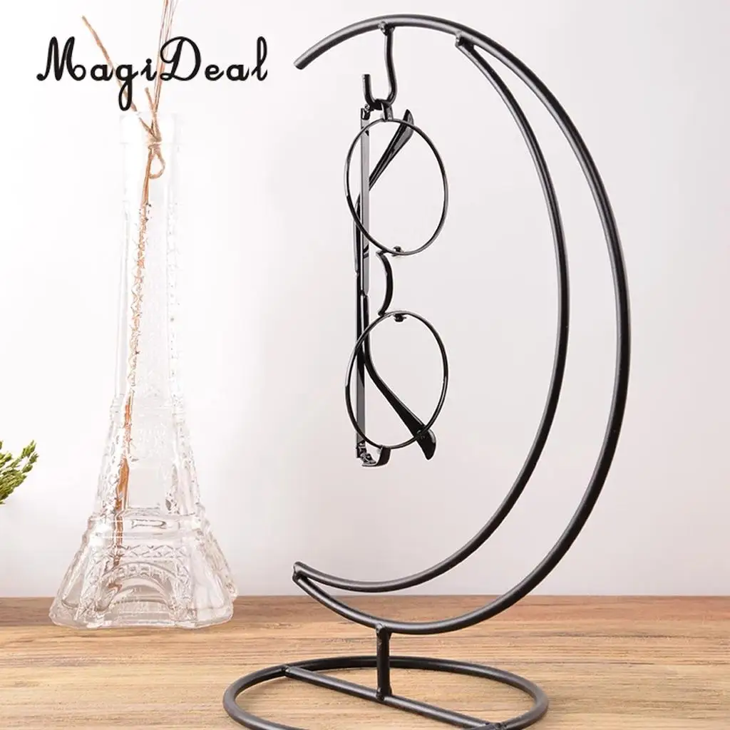 Exquisite Black Eyeglass Holder Stand Glasses Display Rack Hanging Bracket Home Decor Anti-Scratch