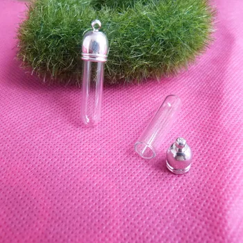 

8x30mm clear glass tube wishing bottle with meteal cap--100pcs/lot