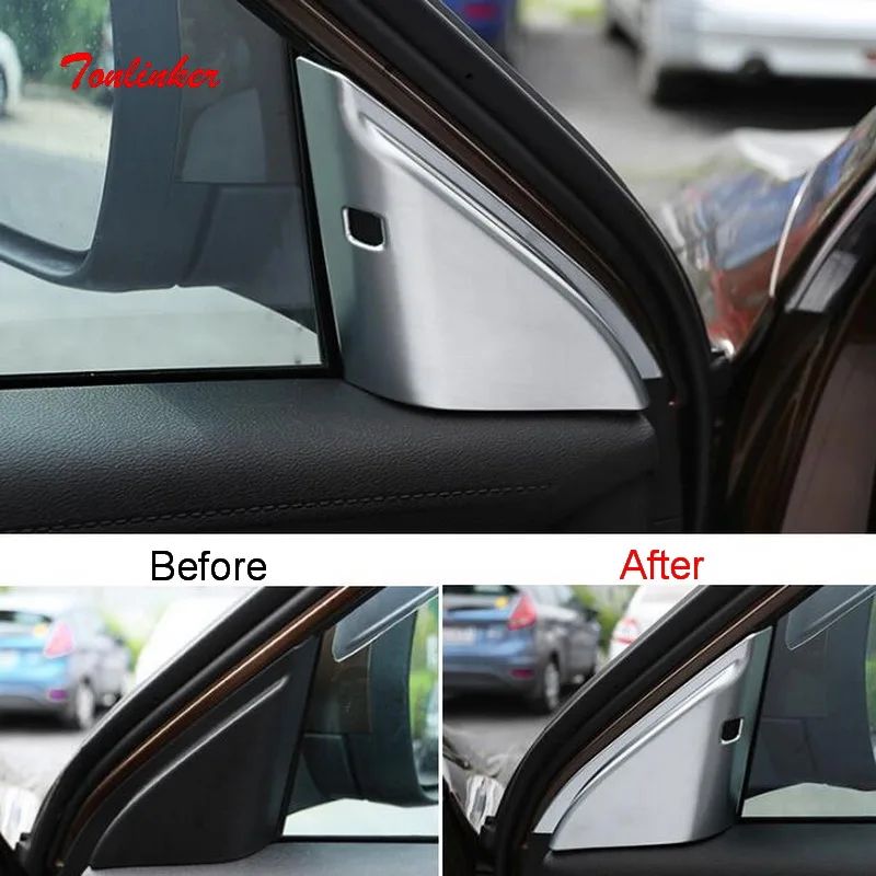 

Tonlinker Interior Car Door windows Triangle Cover sticker for Geely Atlas 2016-19 Car styling 2 PCS ABS Matte Covers stickers