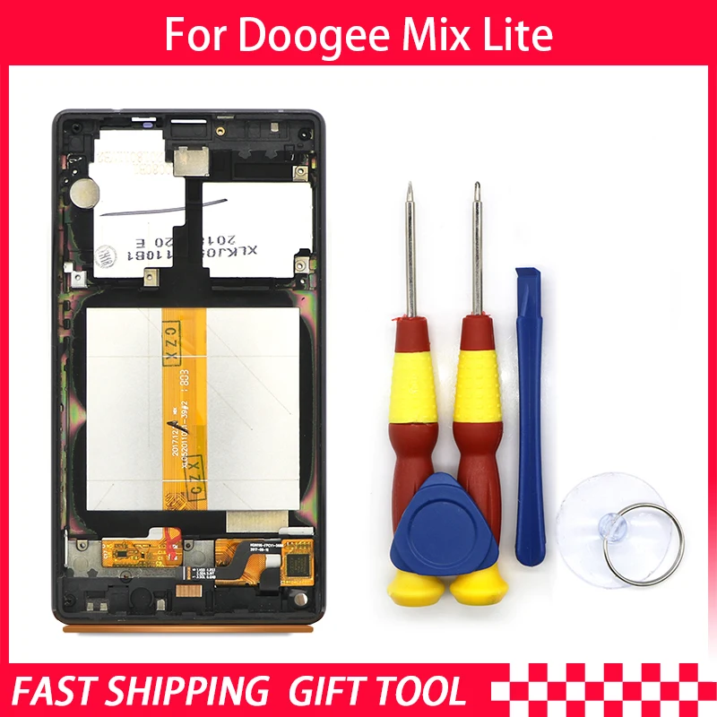 

New original For DOOGEE MIX Lite Touch Screen LCD Display Digitizer Assembly With Frame Replacement Parts+Tool