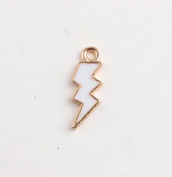 

10PCS Enamel New lightning 5 colour charm 8*21mm Fit DIY Bracelet Earring Necklace Jewelry Making DIY accessories hot gift Alloy