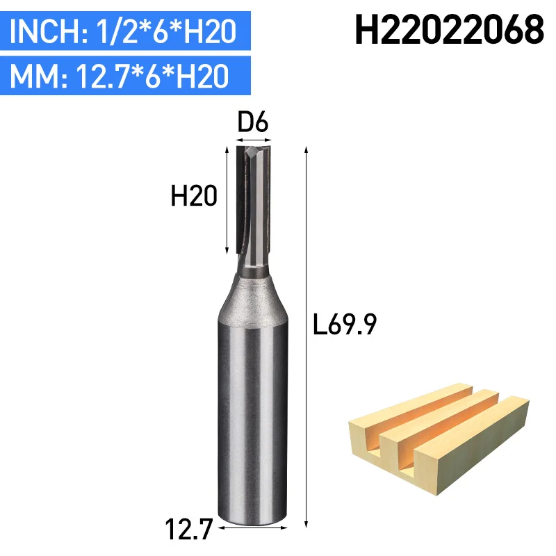 HUHAO 1 шт. 1/" хвостовик CVD покрытие прямые фрезы для дерева деревообрабатывающий резак шпаттер гравировальный станок PCD фрезы - Длина режущей кромки: H22022068