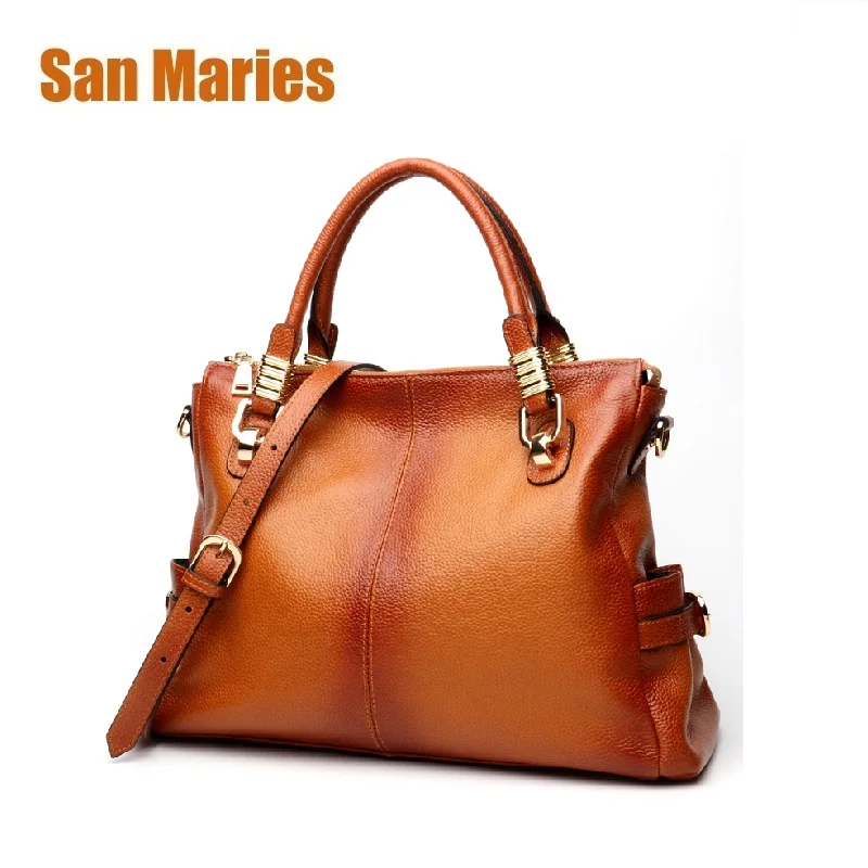 Сан-Мари Для женщин сумка Сумки из натуральной кожи Повседневное сумки большой Ёмкость женская сумка большая женские хозяйственные сумки