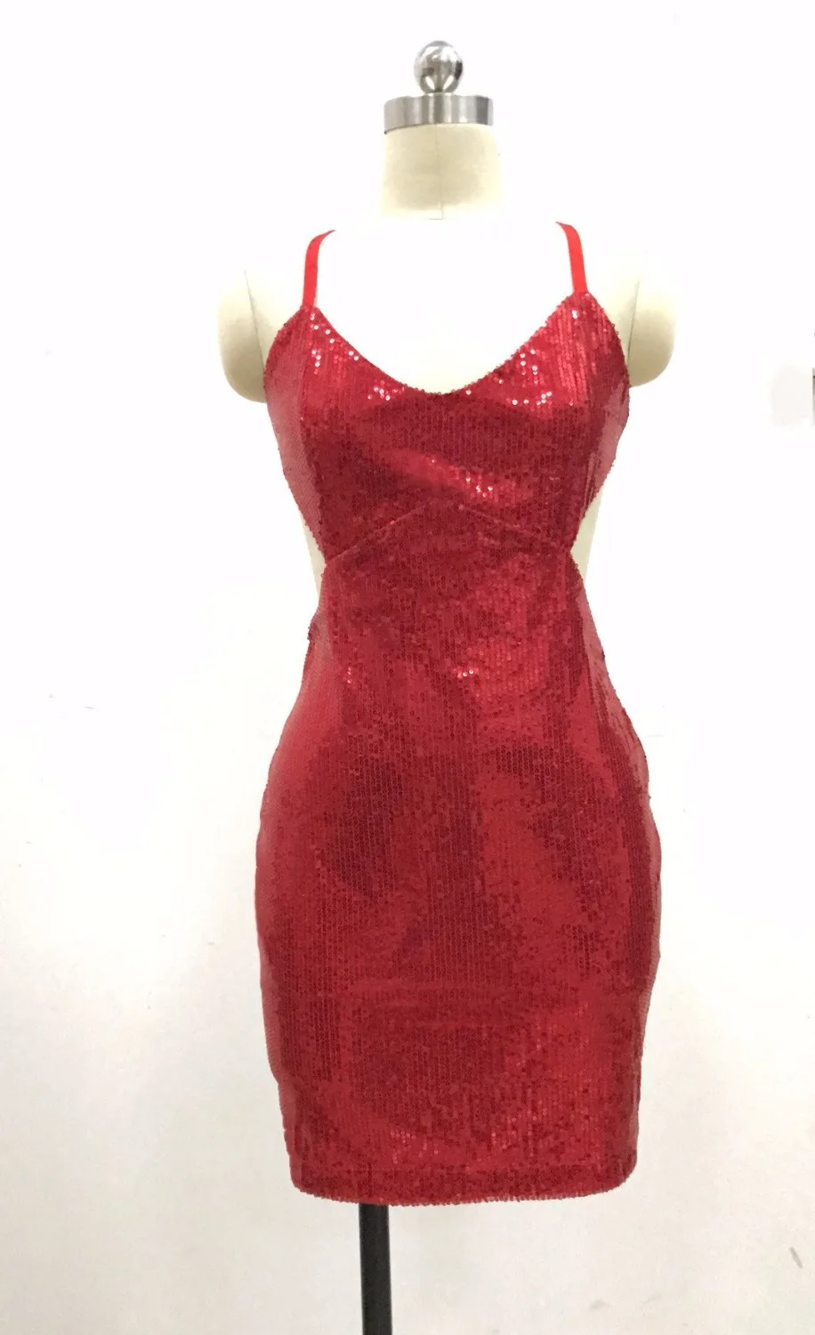 Новое поступление, новогоднее платье с блестками, красные вечерние платья для клуба, женская одежда, мини платье, сексуальное платье на бретельках с открытой спиной