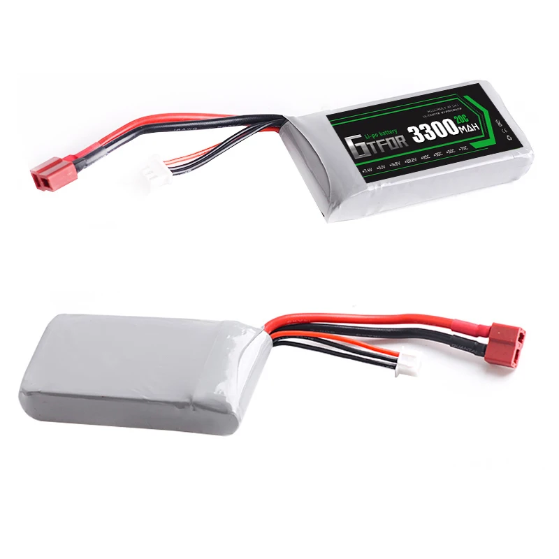 GTFDR POWER 2 шт. RC Lipo батарея 2S 7,4 V 3300mah 20C Max40C foryuefei 03 Wltoys 12428 12423 1:12 RC автомобиль Запчасти RC лодка