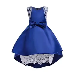 Платье для девочек элегантное однотонное платье принцессы без рукавов с бантом в европейском стиле для девочек от 3 до 10 лет, Детские