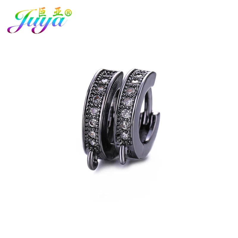 Juya DIY Errings компоненты поставки креативный крепеж основа Серьги Крючки Аксессуары для Модные серьги ювелирных изделий - Цвет: Metal Black