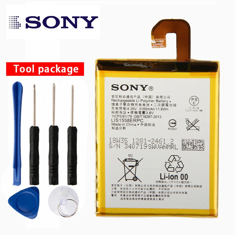 

Original Sony High Capacity Phone Battery For Sony Xperia Z3 L55T D5833 D6616 D6708 L55U D6653 D6603 D6633 D5803 3100mAh