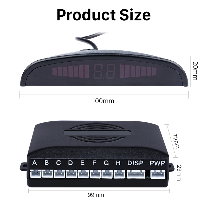 Seicane авто 8 парковочных датчиков всепогодный автомобильный комплект светодиодный дисплей монитор резервный радар заднего ход, парковочный система помощи
