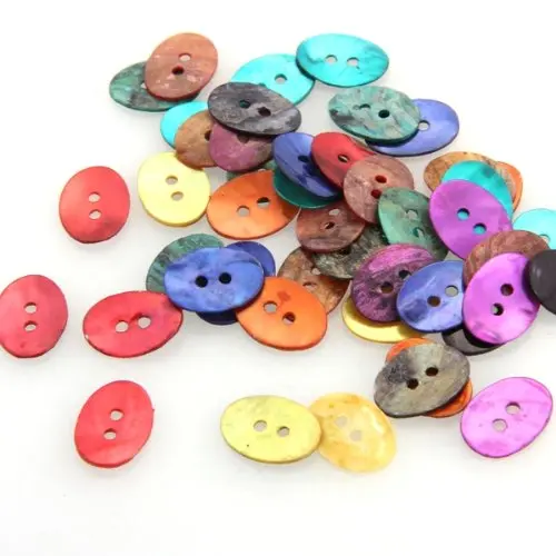 

50 PCS 15 x 11 mm Pearl Mussels Button New TOP