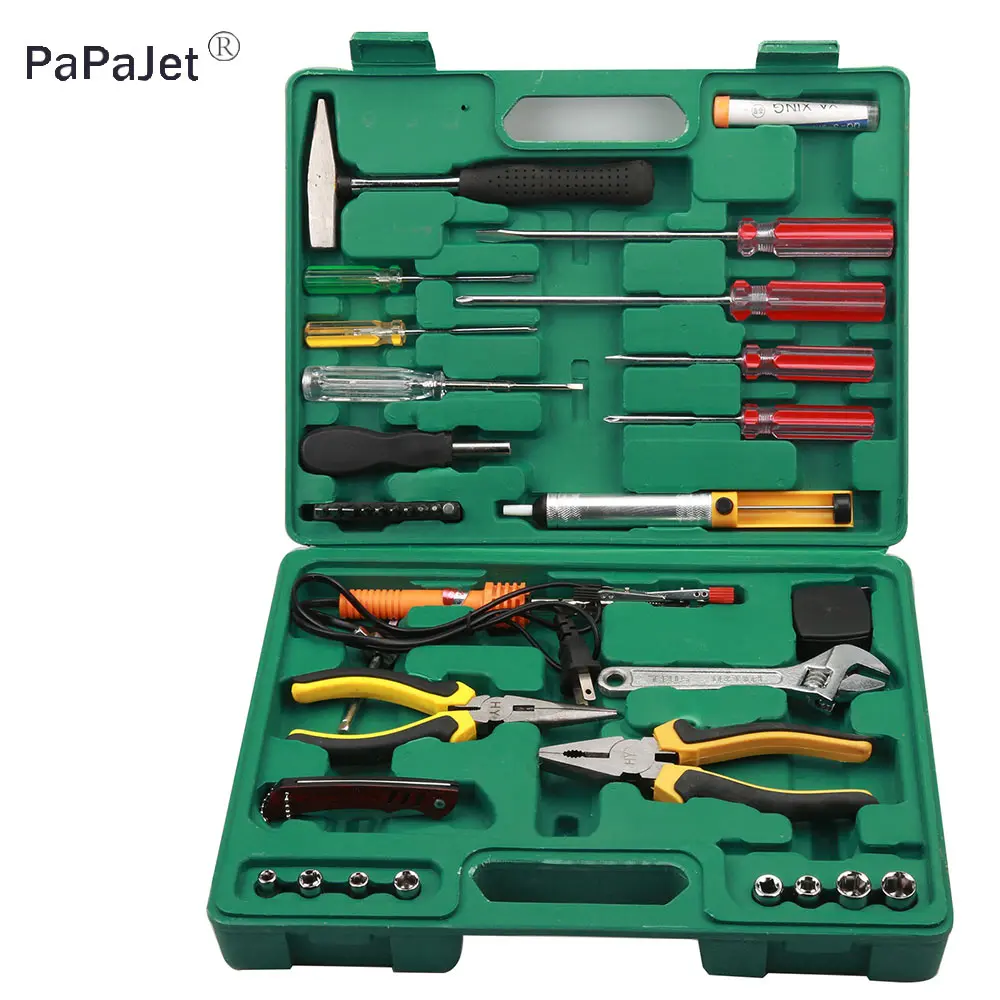 

38 In 1 Hand Tool Set General Household Repair Hand Tool Kit with Plastic Toolbox Storage Case Socket Wrench Screwdriver Pliers
