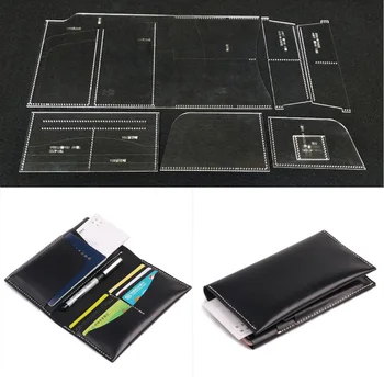 

DIY Handbag Long Wallet plate type leather handcraft sewing mode acrylic template template