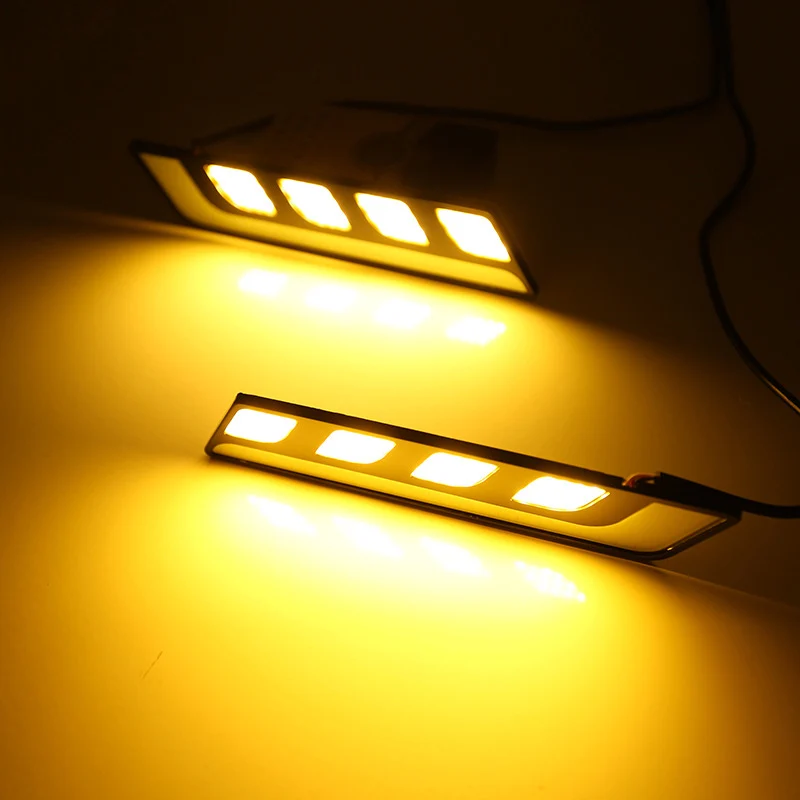 

2 Pcs LED Car COB Lights Ultra-thin Waterproof Bright Car Daytime Running Lights Car Styling