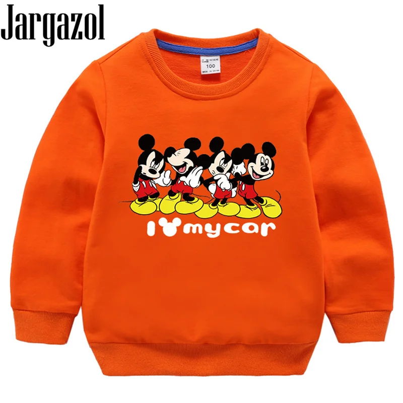 

Kids Sweatshirt 2019 Spring Fall Long Sleeve Tops Cartoon Mickey Car Printed Baby Boy Sweatshirts Korean Toddler Girl Outfit