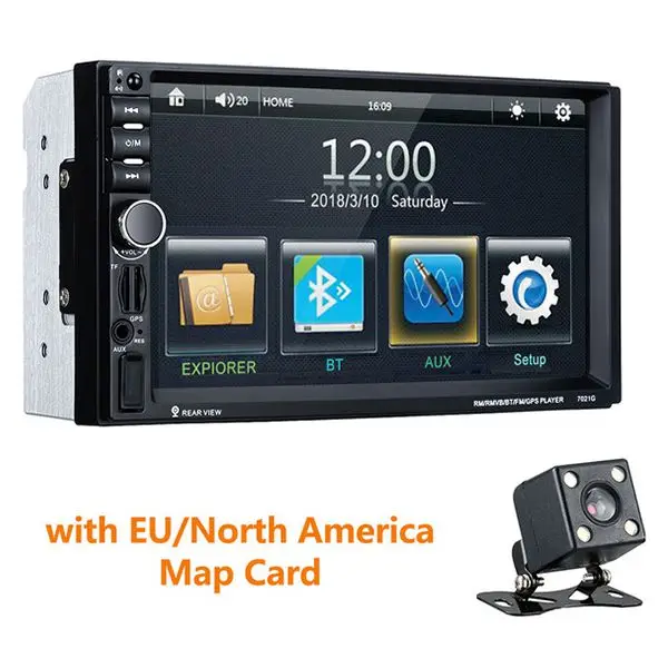 

7021G 2 Din Car MP4/MP5 Player 7inch Touch Screen With Radio GPS Function SD USB AUX Rear View Steer Wheel Control Car Player