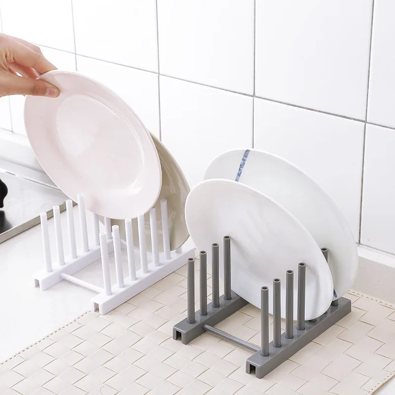 Белый серый пластиковый держатель для крышки посуды, стеллажи для хранения кухонных принадлежностей, стеллаж для хранения, держатель для слива, органайзеры для хранения