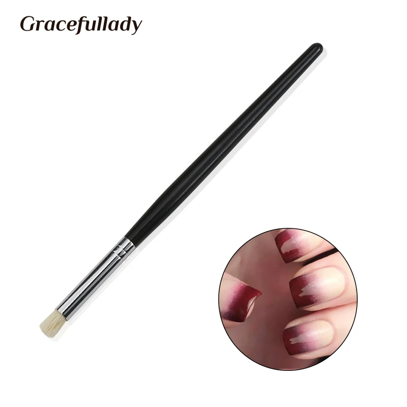 1 Pcs Hard Brush Nail Gradient Brush Black handle Nail Brushesin Nail