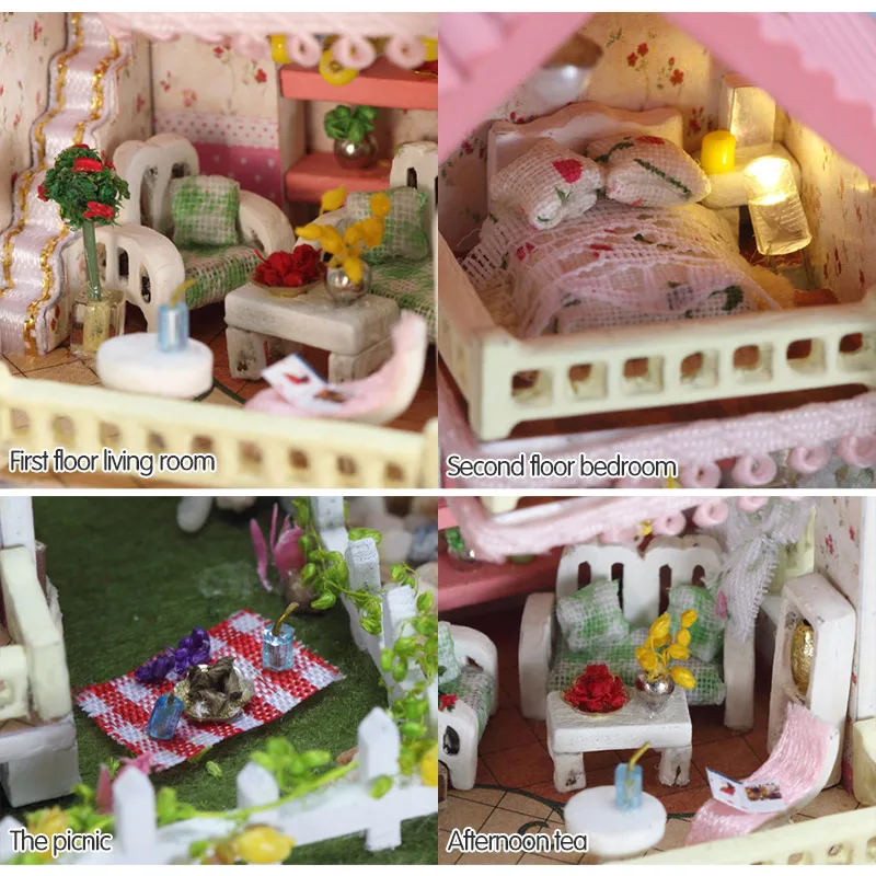 Мебель сделай сам кукольный домик Wodden Miniatura набор мебели стеклянная крышка