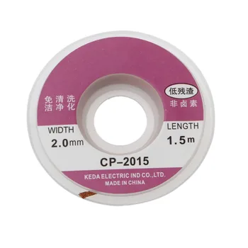 

5ft 2.0mm Desoldering Braid Solder Remover Copper Wick Spool Wire Cable 1.5m Desoldering Pumps