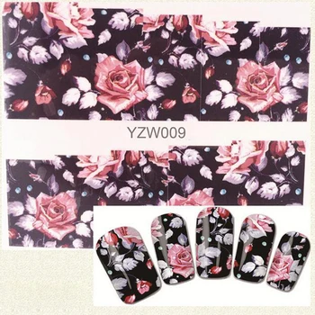 

1 Sheet Beauty Flower Designs Water Transfor Nail Stickers Full Cover Adhesive Stickers For Nail Art