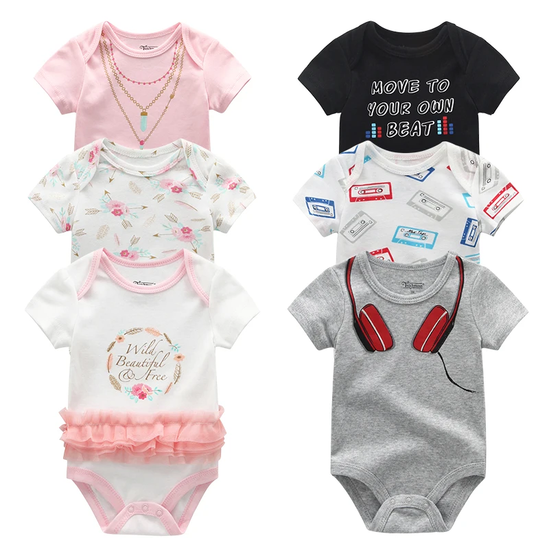 

2019 3PCS/Lot Baby Girl Clothes 100%Cotton 0-12M Unicorn Baby Boy Clothes Newborn Bodysuits Girls Clothing Roupas de bebe