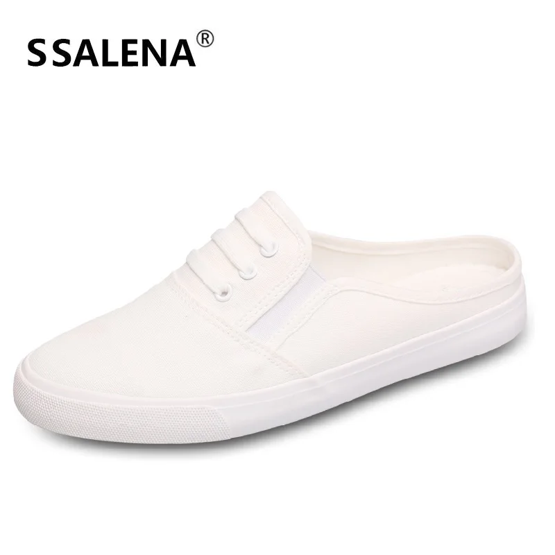 

Men Canvas Flat Slippers Non-Slip Summer House Closed Toe Slippers Men Slip On Flats All Match Casual Shoes A856