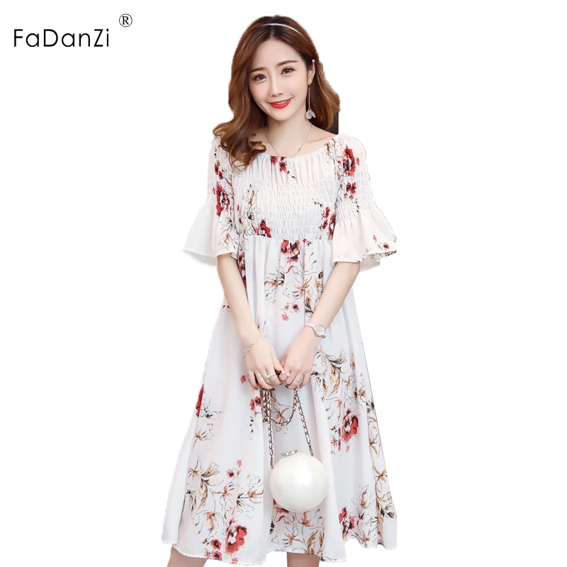 2018 Summer new Maternity Dress Chiffon Word Shoulder Elegant Maternity Dress Pregnant Women Clothing Women's Maternity Skirt