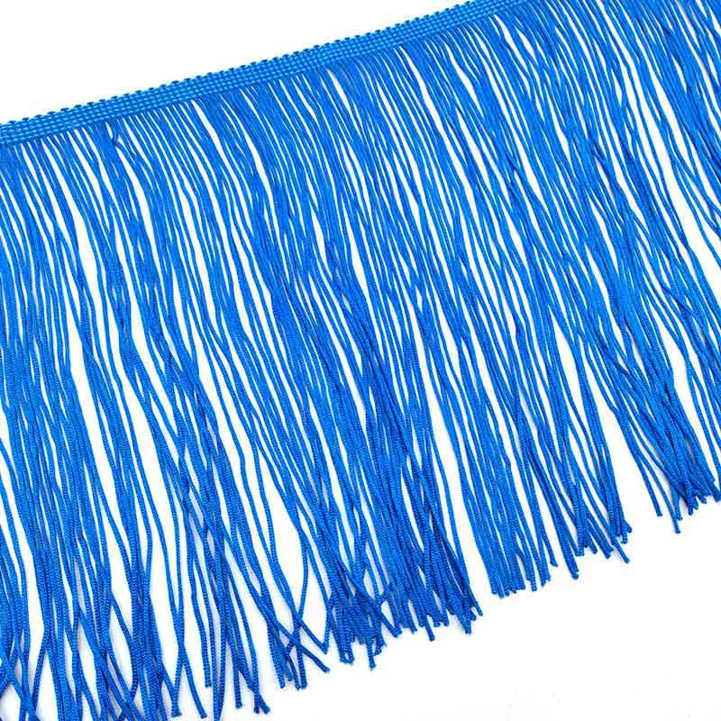 Новые 50 см длинные кружева бахрома отделка кисточкой бахрома отделка для DIY латинское платье сценическая одежда аксессуары 15 см широкая кружевная лента кисточка - Цвет: Sky Blue