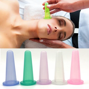 

50pcs/lot Wholesale Beauty Care Silicone Facial Massage Cupping Cup for Face Care Treatment Size 3.8cmDIA*8cmH