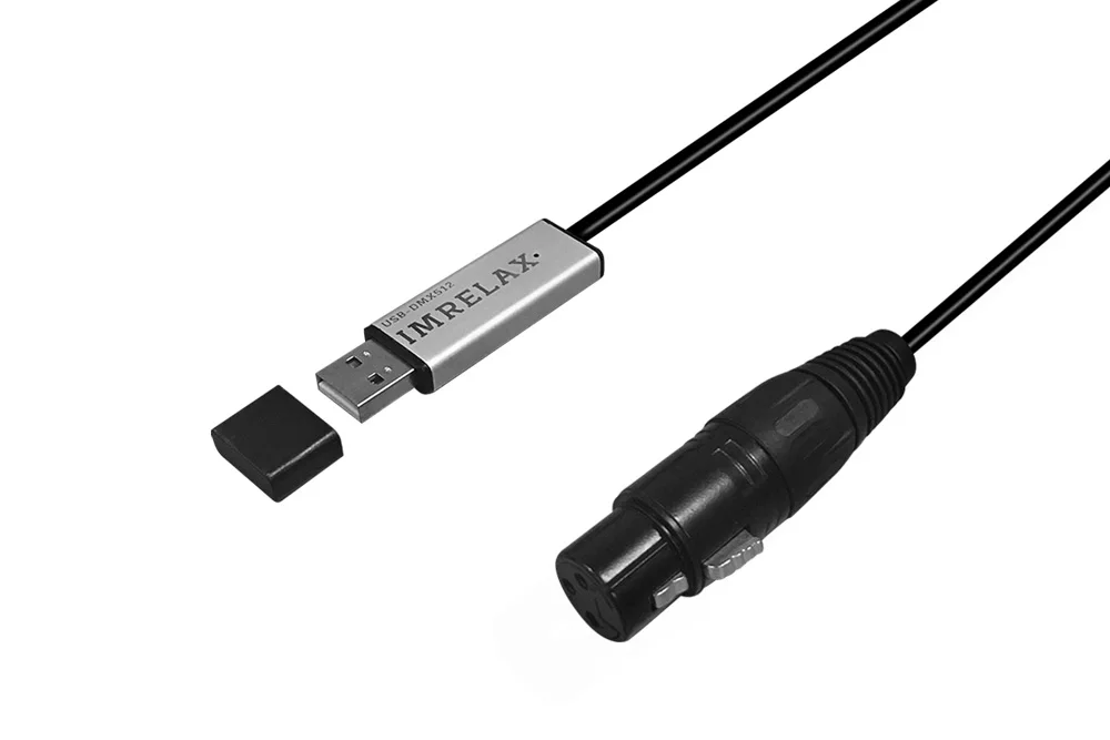 IMRELAX Горячая USB к DMX Интерфейсный Кабель-адаптер 110 см сценический светильник PC DMX512 контроллер диммер DMX USB преобразователь сигнала