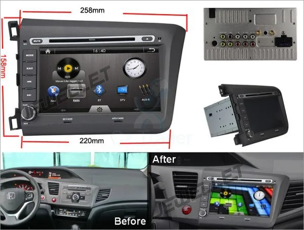 Perfect 10.1" Quad-core  Android 8.1 Car GPS radio Navigation for Honda Civic 2012-2013 with 4G/Wifi,DVR,mirror link 0