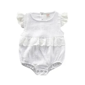 

Baby Girls Clothes Sleeveless Linen Romper