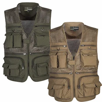 

Mounchain Sport Outdoor Vest Men Workwear Fishing Vest Multi-pockets Professional Photography Jassen Fishing Jacket colete pesca