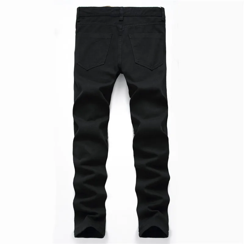 Новые мужские черные рваные джинсы Fas Здравствуйте Distressed Denim Joggers здравствуйте джинсы в уличном стиле брюки для мужчин плюс размер 27-40