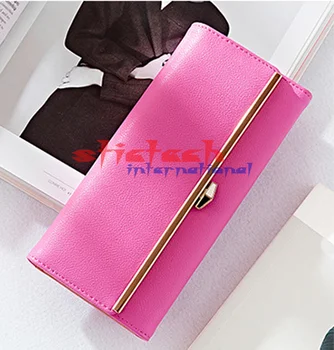 

by dhl or ems 100pcs new style wallet Korean high-grade wallet Ms. long simple card hand bag fresh multi card buckle wallet