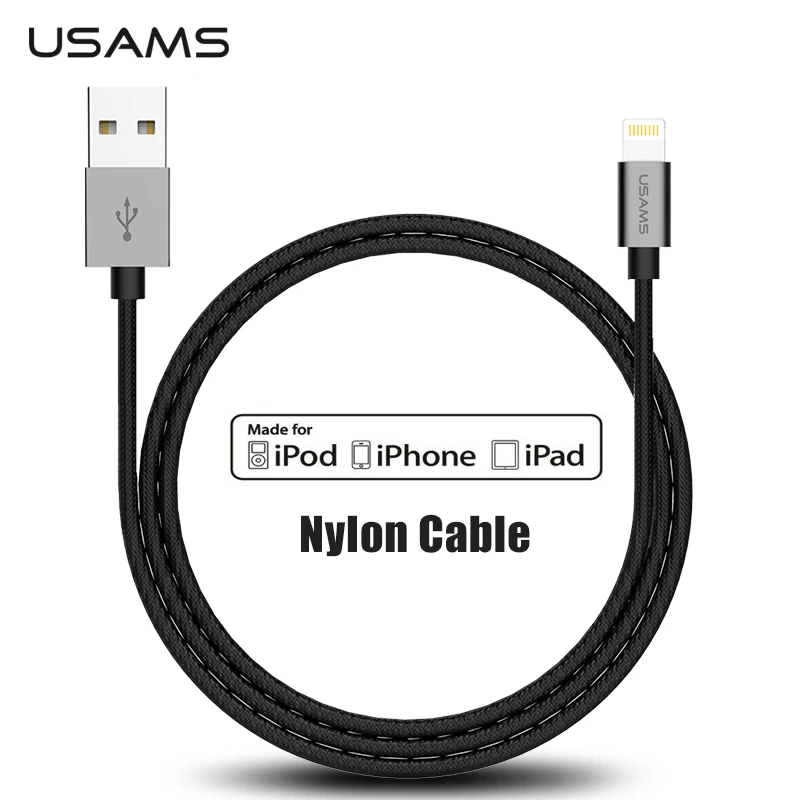 For iPhone Cable USAMS Mental 2.1A Fast Charge MFI For Lightning Cable
