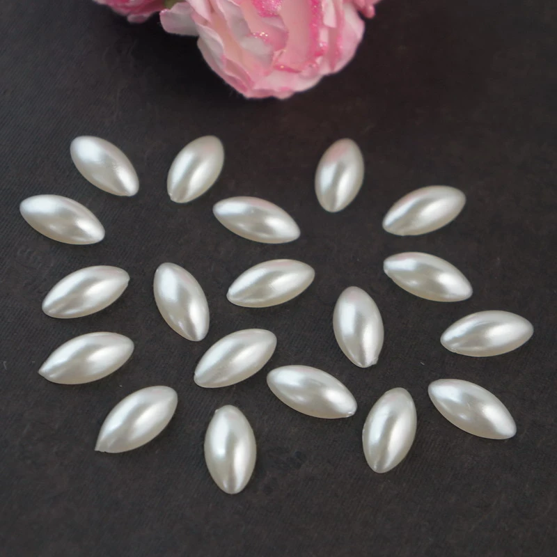 

DIY 1000pcs/bag White/Ivory Half Horse Eye Shape Craft ABS Imitation Pearls Nail Art Decorations For 3D Nails Jewelry Tools