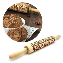 Рождественская Скалка деревянная Выгравированная олень Рождественская выпечка украшенное Сахарное печенье штамп праздничный подарок для мамы Женщины жены