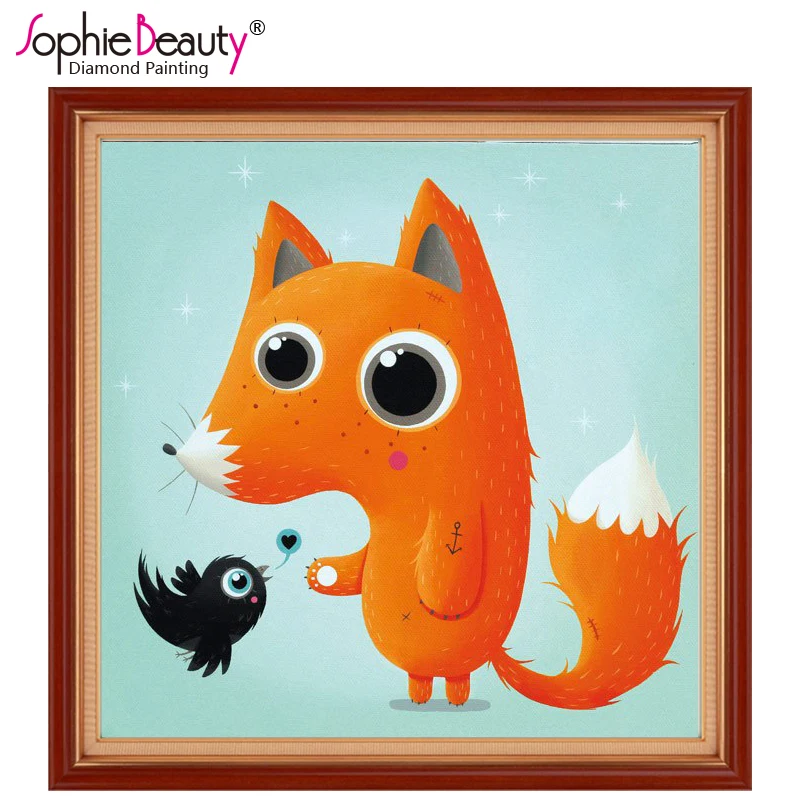 3D Алмазная вышивка Sophie Beauty 5D алмазная живопись мозаика лиса птица ремесла