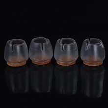 4 шт силиконовые колпачки для ног стула, накладки для ног, мебельные скатерти, носки, протекторы для пола с круглым дном, Нескользящие чашки