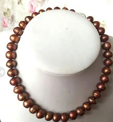 

HOT## Wholesale FREE SHIPPING > elegant south sea 12-13mm natural baroque chocolate pearl necklace 18