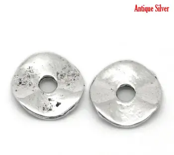 

DoreenBeads Retail 200PCs Silver Color Tortuose Ring Spacer Beads Findings 9mm(3/8") Dia.