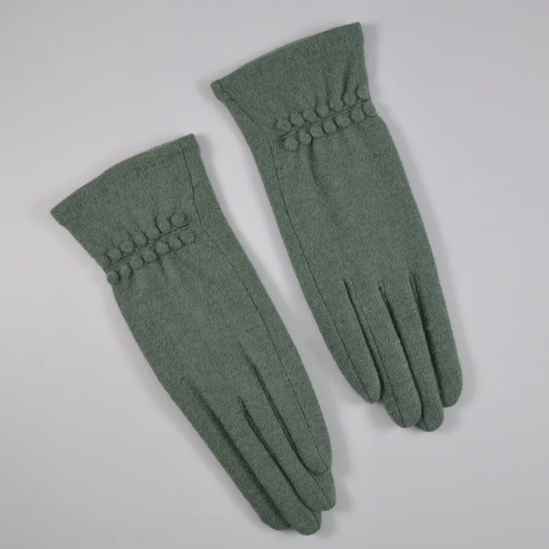 [BYSIFA] Зимние женские шерстяные перчатки новые толстые теплые женские перчатки с сенсорным экраном весна осень мягкие элегантные ярко-Розовые варежки перчатки