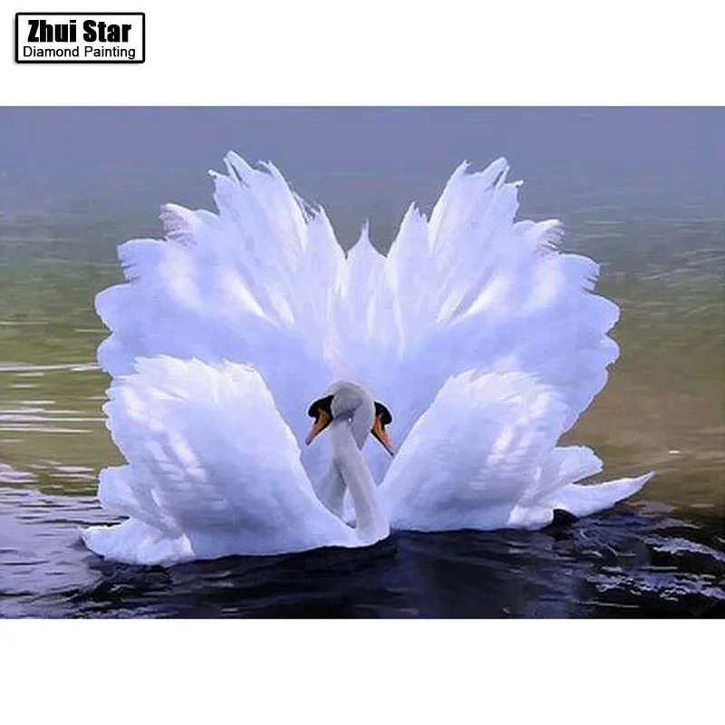 

5D DIY Diamond mosaic diamond embroidery White swan mbroidered Cross Stitch Home decoration Gift