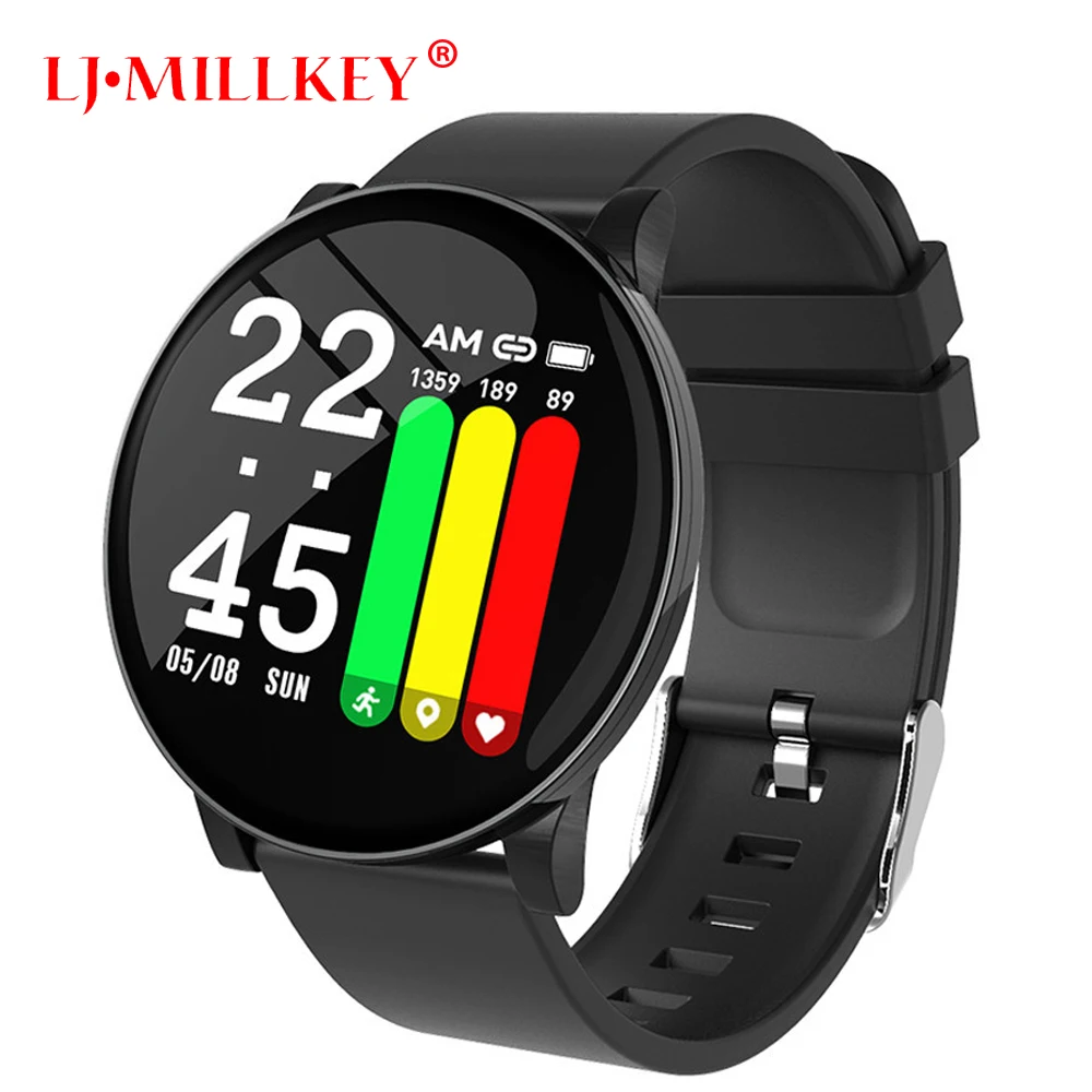 

Bluetooth Waterproof Smart Bracelet Round Screen Heart Rate Blood Pressure Oxygen Monitoring Multi-function Sports Health