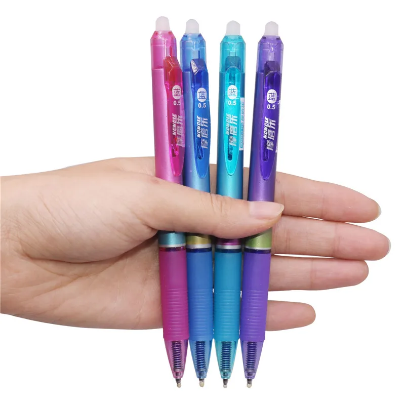 24 шт. 0,5 мм Шариковая ручка синяя заправка чернил стираемая ручка школьные канцелярские принадлежности Пресс и запись гладкая ручка