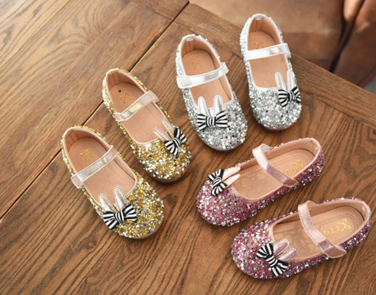 Girls shoes Princess shoes 2018 Spring Korean Children's shoes Rhinestone Girls Dance Shoes